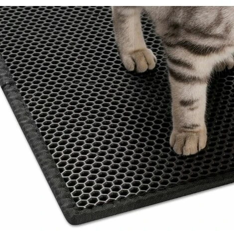 Tapis Litière Chat Bac à Litière Pour Chats, Imperméable Non Toxique EVA,Double Couche En Nid D'abeille Design (76x61cm, Noir) 6 Tapis Litière Chat Bac à Litière Pour Chats, Imperméable Non Toxique EVA,Double Couche En Nid D'abeille Design (76x61cm, Noir) – Image 4