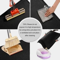 Tapis Litière Chat Bac à Litière Pour Chats, Imperméable Non Toxique EVA,Double Couche En Nid D'abeille Design (76x61cm, Noir) 11 Tapis Litière Chat Bac à Litière Pour Chats, Imperméable Non Toxique EVA,Double Couche En Nid D'abeille Design (76x61cm, Noir) -Pas Cher Toutou Mia Magasin 71436056 5