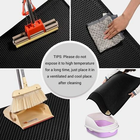 Tapis Litière Chat Bac à Litière Pour Chats, Imperméable Non Toxique EVA,Double Couche En Nid D'abeille Design (76x61cm, Noir) 7 Tapis Litière Chat Bac à Litière Pour Chats, Imperméable Non Toxique EVA,Double Couche En Nid D'abeille Design (76x61cm, Noir) – Image 5