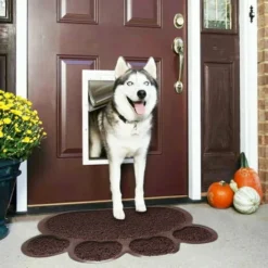 ZXPASRA Tapis De Litière Pour Chat Empreinte De Patte Bol D'alimentation Napperon Tapis De Lit Pour Chat Antidérapant Litière Imperméable Tapis De Trappeur Accessoires Pour Chat 30x40cm（brun） -Pas Cher Toutou Mia Magasin 71998908 4