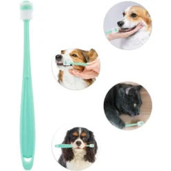 Brosse à Dents Pour Chien à 360 Degrés, 2 Jeux De Brosses à Dents Pour Chat Avec Manche En Silicone, Avec Boîte De Rangement, Chiot -Pas Cher Toutou Mia Magasin 73758434 3