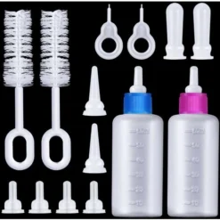 Kit De Biberon Pour Animal Domestique, Kit De Tube D'aiguille De Biberon Liquide Pour Chat Et Mini Tétine De Rechange Pour Chaton, Chiot, Petit Animal De Compagnie.
