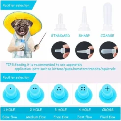 Kit De Biberon Pour Animal Domestique, Kit De Tube D'aiguille De Biberon Liquide Pour Chat Et Mini Tétine De Rechange Pour Chaton, Chiot, Petit Animal De Compagnie. -Pas Cher Toutou Mia Magasin 75693846 4