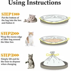 Lot De 30 Sacs De Litière XL Pour Chat + Peigne, Gants De Massage Pour Poils D'animaux, Cordons De Serrage, Sacs Résistants Aux Rayures Pour Litière Extra Large -Pas Cher Toutou Mia Magasin 76663301 4