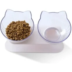 Double Bol De Chat, Gamelle Aliments Antidérapant Avec Support En Plastique Pour Les Chats Et Petit Chien FUIENKO -Pas Cher Toutou Mia Magasin 76687430 3