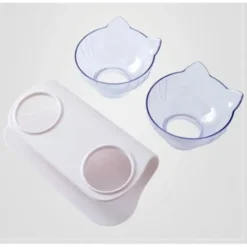 Double Bol De Chat, Gamelle Aliments Antidérapant Avec Support En Plastique Pour Les Chats Et Petit Chien FUIENKO -Pas Cher Toutou Mia Magasin 76687430 4