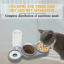 Gamelle Chat Et Chien Surélevée, 3 En 1 Distributeurs Automatique D'eau Et Nourriture Pour Animaux De Compagnie, Incliné à 15°Double Bol De Nourriture, Pour Les Chats Et Les Chiots -Pas Cher Toutou Mia Magasin 76700775 4