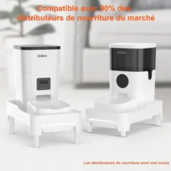 Balimo Support Pour Distributeur De Croquette Chien/Chat - Hauteur Réglable - 376 X 226 X 95 Mm - Blanc -Pas Cher Toutou Mia Magasin 77349425 4