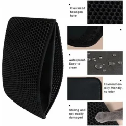Tapis Litière Chat,Tapis De Litière Pour Chats,Tapis Litière Chat Bac à Litière Pour Chats,Double Couche En Nid D'abeille Design Non-Slip Cat Litter Mat (40x50) -Pas Cher Toutou Mia Magasin 78900169 3