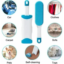 Brosse à Poils Pour Chat Et Chien - Brosse De Nettoyage Magique Réutilisable - Brosse à Poils Magique Pour Chien Et Chat (vêtements/canapé/voiture/lit), Bleu -Pas Cher Toutou Mia Magasin 79631829 4