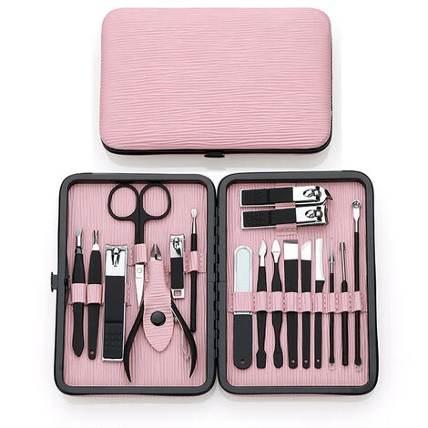 Kit Pedicure - Coupe Ongle Professionnel Coupe Cuticule Acier Inoxydable - Trousse Manucure Pedicure Set De 18pcs (Noir & Rose) 2 Kit Pedicure - Coupe Ongle Professionnel Coupe Cuticule Acier Inoxydable - Trousse Manucure Pedicure Set De 18pcs (Noir & Rose)