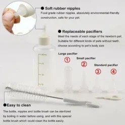 Biberon Chaton Chiot,Bouteille Allaitement Pour Chiot Tétines Brosse à Nettoyer Lactation Soins Pour Chat Et Chien Animal Nouveau Né De Compagnie(60ml) - 9 Biberon Chaton Chiot,Bouteille Allaitement Pour Chiot Tétines Brosse à Nettoyer Lactation Soins Pour Chat Et Chien Animal Nouveau Né De Compagnie(60ml) - -Pas Cher Toutou Mia Magasin 80376500 3