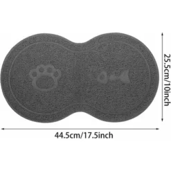 Tapis D’Alimentation Pour Chat En Silicone, Imperméable Et Antidérapant Tapis Gamelle Chien Et Chat Napperon Bol D'eau - Gris, 45 X 25 Cm -Pas Cher Toutou Mia Magasin 80863178 2