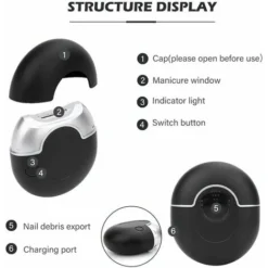 Cisaille A Ongles Electrique, Coupe-ongles Automatique, Petit Outil De Soin Des Ongles Pour Adultes Ages(noir) -Pas Cher Toutou Mia Magasin 81981379 5