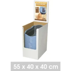 Kats Bac Litiere Chat Bac A Litiere Maison Toilette Chien Chat Animaux Toilettes Pour Animaux Romeo Bleu 55x40x40cm -Pas Cher Toutou Mia Magasin 82131321 4