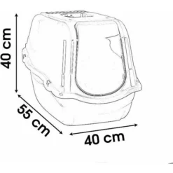 Kats Bac Litiere Chat Bac A Litiere Maison Toilette Chien Chat Animaux Toilettes Pour Animaux Romeo Bleu 55x40x40cm -Pas Cher Toutou Mia Magasin 82131321 5