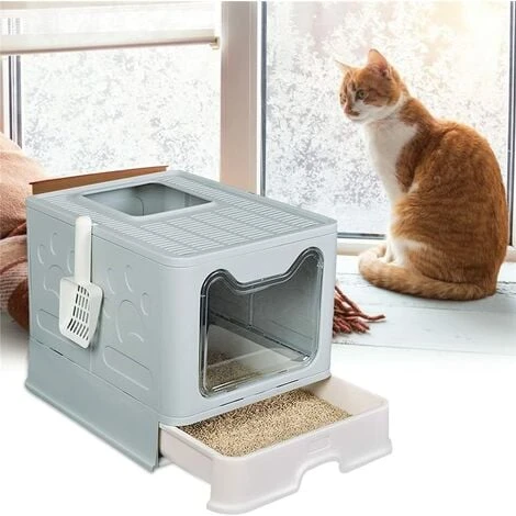 Hofuton Bac Litière Chat XXL: Maison De Toilette Pour Chats Anti Odeur Caisse Litière Fermée Grande Taille Avec Filtre Tiroir Et Pelle 51 X 41 X 38 Cm Bleu 3 Hofuton Bac Litière Chat XXL: Maison De Toilette Pour Chats Anti Odeur Caisse Litière Fermée Grande Taille Avec Filtre Tiroir Et Pelle 51 X 41 X 38 Cm Bleu