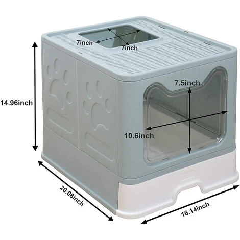 Hofuton Bac Litière Chat XXL: Maison De Toilette Pour Chats Anti Odeur Caisse Litière Fermée Grande Taille Avec Filtre Tiroir Et Pelle 51 X 41 X 38 Cm Bleu 4 Hofuton Bac Litière Chat XXL: Maison De Toilette Pour Chats Anti Odeur Caisse Litière Fermée Grande Taille Avec Filtre Tiroir Et Pelle 51 X 41 X 38 Cm Bleu – Image 2