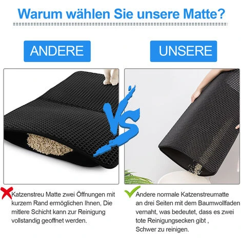 SWANEW Tapis Litière Pour Chat Tapis De Litière Pour Chat Tapis De Litière En Nid D'abeille Tapis Imperméables Non Toxiques 78 × 60cm 5 SWANEW Tapis Litière Pour Chat Tapis De Litière Pour Chat Tapis De Litière En Nid D'abeille Tapis Imperméables Non Toxiques 78 × 60cm – Image 3