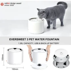 PETKIT Fontaine à Eau Pour Chat En Acier Inoxydable, Distributeur D'eau Intelligent Chat 1,35L, Lumière LED Intégrée, Pompe Ultra-Silencieuse, Solution De Batterie De Secours Bol à Eau Potable -Pas Cher Toutou Mia Magasin 85480508 5