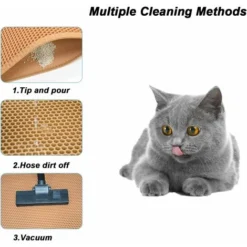 SVKBJROY Tapis Litière Chat Bac à Litière Pour Chats, Imperméable Non Toxique EVA,Double Couche En Nid D'abeille Design (3045cm, Marron) -Pas Cher Toutou Mia Magasin 85580272 4
