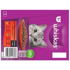 WHISKAS 96 Sachets Fraîcheur En Sauce 4 Variétés Classiques Pour Chat 85g (4x24) 10 WHISKAS 96 Sachets Fraîcheur En Sauce 4 Variétés Classiques Pour Chat 85g (4x24) -Pas Cher Toutou Mia Magasin 86613891 4