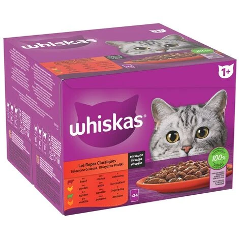 WHISKAS 96 Sachets Fraîcheur En Sauce 4 Variétés Classiques Pour Chat 85g (4x24) 7 WHISKAS 96 Sachets Fraîcheur En Sauce 4 Variétés Classiques Pour Chat 85g (4x24) – Image 5