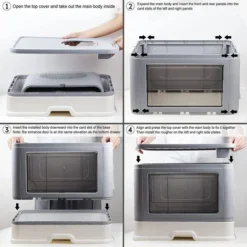 Toilettes Pour Chats Bac à Litière Pliable Bac à Litière Pour Chats Type De Tiroir Entièrement Fermé Entrée Par Le Haut 48.536.538cm PP Avec Gardien + Boîte De Rangement Gris 9 Toilettes Pour Chats Bac à Litière Pliable Bac à Litière Pour Chats Type De Tiroir Entièrement Fermé Entrée Par Le Haut 48.536.538cm PP Avec Gardien + Boîte De Rangement Gris -Pas Cher Toutou Mia Magasin 87190214 3