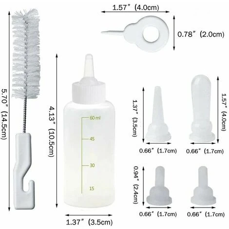 Biberon Chaton Chiot,Bouteille Allaitement Pour Chiot Tétines Brosse à Nettoyer Lactation Soins Pour Chat Et Chien Animal Nouveau Né De Compagnie(60ml) 7 Biberon Chaton Chiot,Bouteille Allaitement Pour Chiot Tétines Brosse à Nettoyer Lactation Soins Pour Chat Et Chien Animal Nouveau Né De Compagnie(60ml) – Image 5
