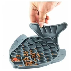 Gamelle Anti Glouton Pour Chien Chat Gamelle Chat Anti Glouton De Nourriture Lente Pour Animaux De Compagnie De Bol De Prévention D'étouffement De Chien En Silicone （ Gris） -Pas Cher Toutou Mia Magasin 87412373 3