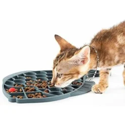 Gamelle Anti Glouton Pour Chien Chat Gamelle Chat Anti Glouton De Nourriture Lente Pour Animaux De Compagnie De Bol De Prévention D'étouffement De Chien En Silicone （ Gris） -Pas Cher Toutou Mia Magasin 87412373 4