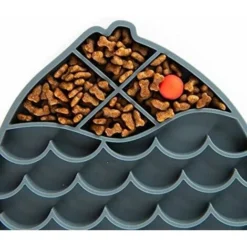 Gamelle Anti Glouton Pour Chien Chat Gamelle Chat Anti Glouton De Nourriture Lente Pour Animaux De Compagnie De Bol De Prévention D'étouffement De Chien En Silicone （ Gris） -Pas Cher Toutou Mia Magasin 87412373 5