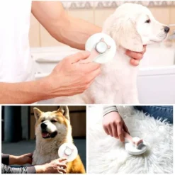 DHKLFA Brosse Chiens Chats, Brosse Autonettoyante Poils Morts Brosse De Toilettage Autonettoyante, Pour Chiens Chats Eliminer Efficacement Des Poils Tomentose Sous-poil Tangles (Rose) -Pas Cher Toutou Mia Magasin 87800517 5