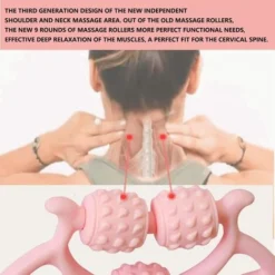 Fit Roll Pro Massager Cellulite Trigger Point Rouleau De Massage Multifonction Pour Le Cou, Les Bras, Les Jambes, Le Soulagement De La Douleur Des Tissus Et La Libération Des Fascias Profonds Rose -Pas Cher Toutou Mia Magasin 87841487 4