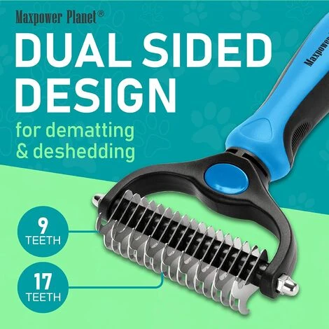 Brosse De Toilettage Pour Animaux De Compagnie - Peigne Double Face Pour Chiens Et Chats, Extra Large, Bleu, Brosse De Toilettage Pour Chiens, Brosse Pour Chiens 4 Brosse De Toilettage Pour Animaux De Compagnie - Peigne Double Face Pour Chiens Et Chats, Extra Large, Bleu, Brosse De Toilettage Pour Chiens, Brosse Pour Chiens – Image 2