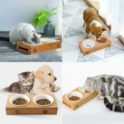 Gamelle Antidérapante En Bambou Pour Chat Et Chien -Pas Cher Toutou Mia Magasin 88336043 3