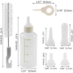 Biberon Chaton, Biberon Chaton Nouveau Né Biberon Chiot Non Sevré,Tétines Et Brosse à Nettoyer (60ml) -Pas Cher Toutou Mia Magasin 88651767 3