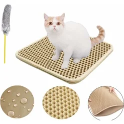 Tapis Pour Bac à Litière Pour Chat Double Couche Imperméable à L'urine Tapis De Toilette Chat Tapis Pour Sortie