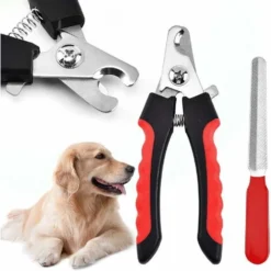 Coupe-Griffes Pour Chien Et Chat Pince à Ongles Coupante Avec Lime à Ongles - Pour L'entretien Des Griffes Pour Les Petits, Moyens Chiens, Chats, Lapins, Cochons D'Inde (Rouge)