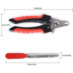 Coupe-Griffes Pour Chien Et Chat Pince à Ongles Coupante Avec Lime à Ongles - Pour L'entretien Des Griffes Pour Les Petits, Moyens Chiens, Chats, Lapins, Cochons D'Inde (Rouge) -Pas Cher Toutou Mia Magasin 88952632 3