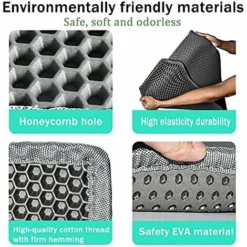 Tapis De Litière Pour Chat Tapis De Litière Pour Chat Tapis De Litière Double Couche En Nid D'abeille Design à Grands Trous Matériau EVA Imperméable Fond En Tissu Oxford (30 X 30 Cm Gris) -Pas Cher Toutou Mia Magasin 88952660 3