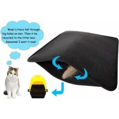 Tapis De Litière Pour Chat, Double Couche Nid D'abeille, Tapis D'alimentation Pour Chat, Tapis De Litière Résistant Et Imperméable Pour Protéger Le Sol Et La Moquette, Facile à Nettoyer (4050) 11 Tapis De Litière Pour Chat, Double Couche Nid D'abeille, Tapis D'alimentation Pour Chat, Tapis De Litière Résistant Et Imperméable Pour Protéger Le Sol Et La Moquette, Facile à Nettoyer (4050) -Pas Cher Toutou Mia Magasin 89649941 5