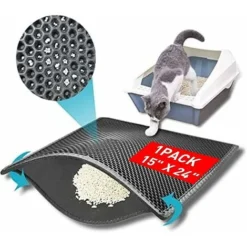 Cat Litter Mat, Honeycomb Double Layer Trapping Litter Mat Design,Easy Clean Scatter Control