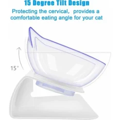 Bol Pour Chat Surélevé, Bol Pour Chat Surélevé Avec Inclinaison De 15°, Bol Pour Chat Anti-vomissement Avec Support Pour Les Chats D'intérieur Et Les Petits Chiens -Pas Cher Toutou Mia Magasin 90535110 3