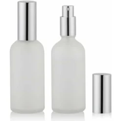 Vaporisateur Vide En Verre Givré 3.4 Oz, Atomiseur De Parfum, Vaporisation Fine (2-Pack)