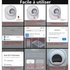 Bac à Litière Autonettoyant Pour Chat, Maison De Toilette Automatique, Pour Tous Les Litière, Contrle APP, Support WiFi Et 2.4G -Pas Cher Toutou Mia Magasin 92133613 5