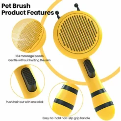 Brosse De Toilettage Pour Animaux De Compagnie Pour Chiens Chats Chiot Lapin Pour Enlever Le Sous-poil Lache, Les Poils Emmeles Pour Les Poils Courts Et Longs Jaune -Pas Cher Toutou Mia Magasin 92174834 3