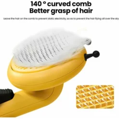 Brosse De Toilettage Pour Animaux De Compagnie Pour Chiens Chats Chiot Lapin Pour Enlever Le Sous-poil Lache, Les Poils Emmeles Pour Les Poils Courts Et Longs Jaune -Pas Cher Toutou Mia Magasin 92174834 4