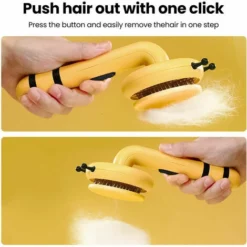 Brosse De Toilettage Pour Animaux De Compagnie Pour Chiens Chats Chiot Lapin Pour Enlever Le Sous-poil Lache, Les Poils Emmeles Pour Les Poils Courts Et Longs Jaune -Pas Cher Toutou Mia Magasin 92174834 5