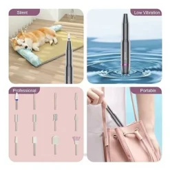 LTS FAFA Coupe-ongles 25000RPM 12 En 1 Coupe-ongles électrique Professionnel Ongles En Gel Vitesse Réglable Cuticule Pédicure Kit D'amélioration Des Ongles Shellac Gel Acrylique Gel Semi-permanent (Gr -Pas Cher Toutou Mia Magasin 92591872 4